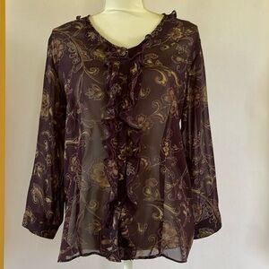 Sag Harbor women’s sheer purple blouse